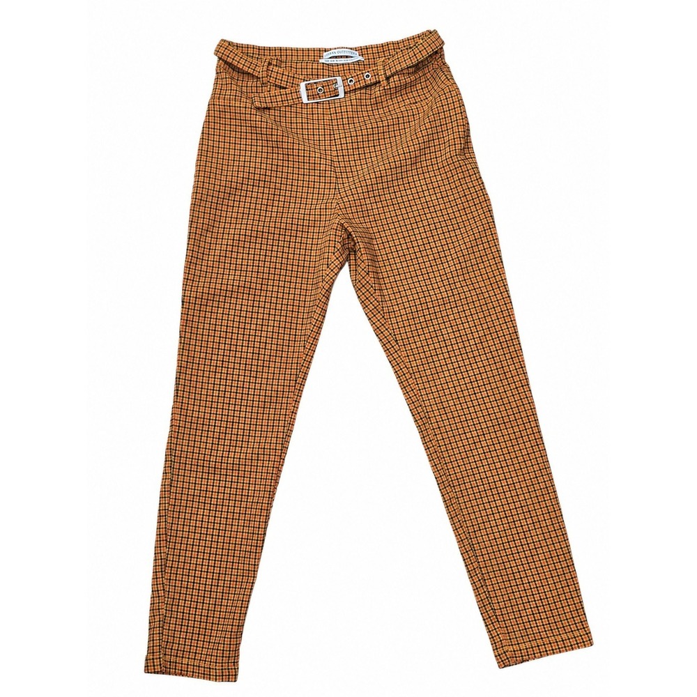 Urban Outfitters Neve pants. Orange plaid pants with buckle Women's Size 6